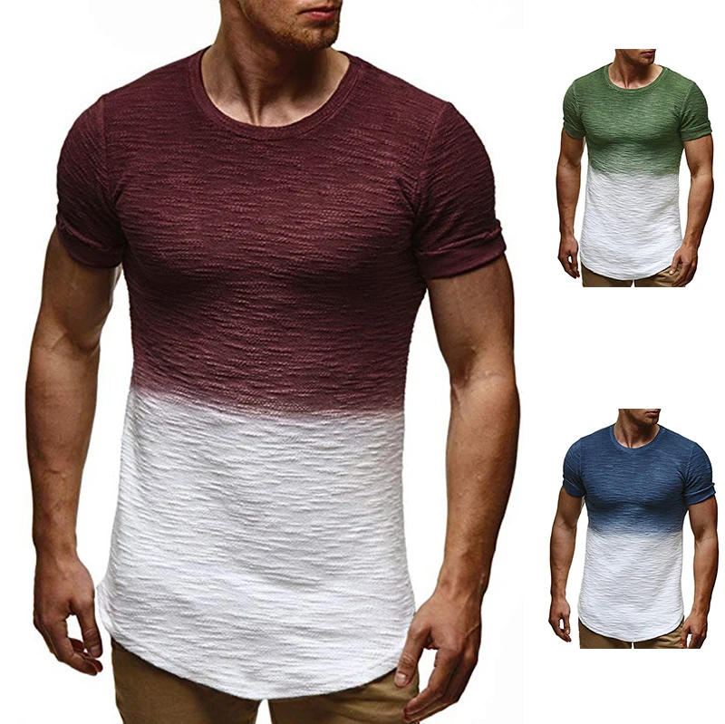 
Wholesale Mens Contrast Color Good Quality Pima Cotton Peru Tight T Shirt Quick Dry 