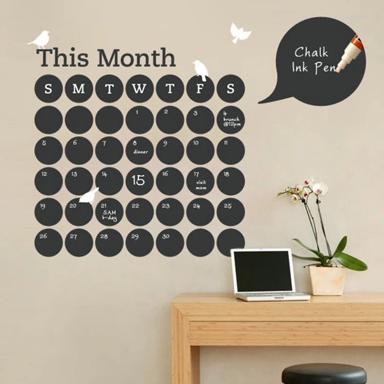 Главная офисная Доска стикер Большой Доска Для Вытирания насухо месяц магнитные DIY календарь Наклейки на стены