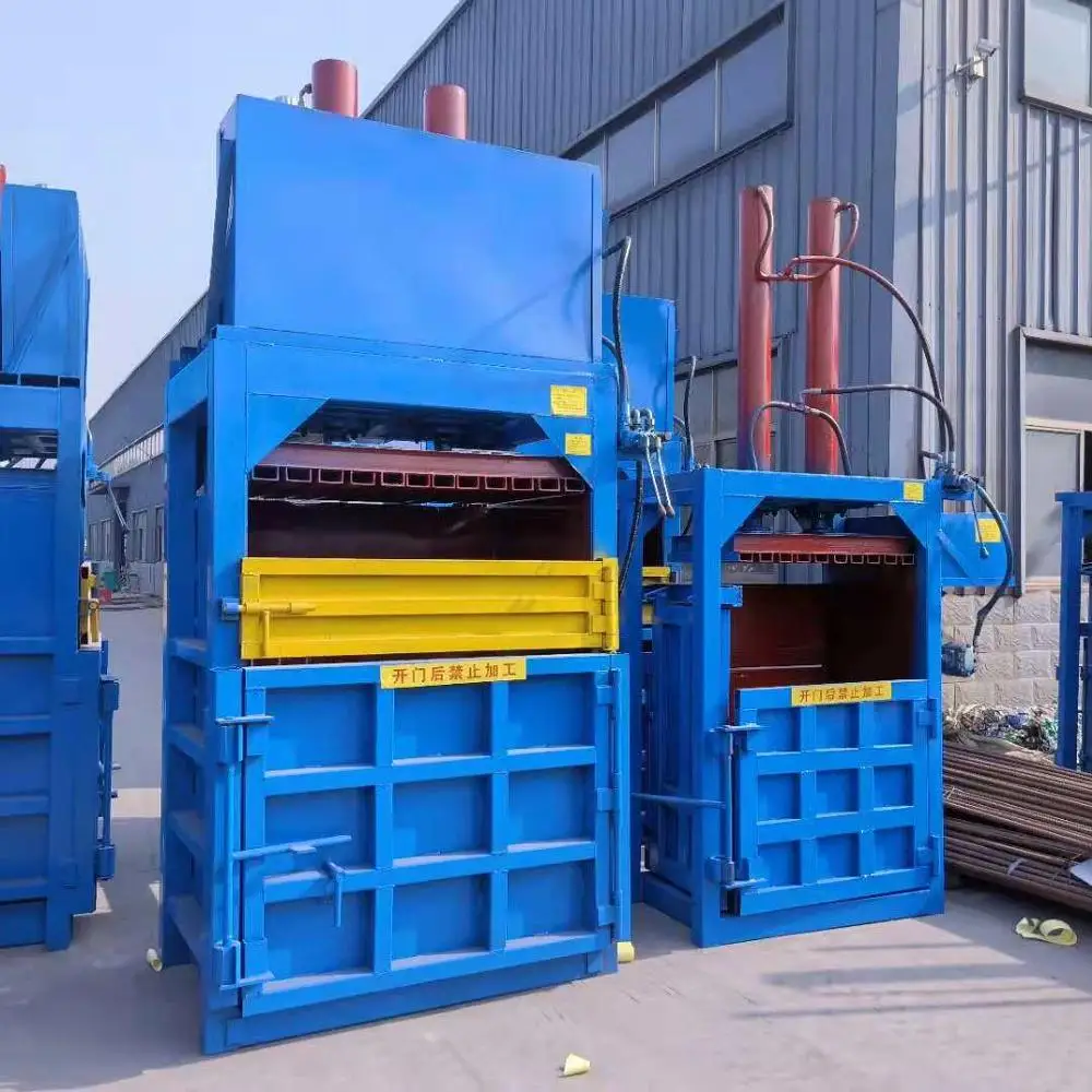 2019 newest vertical hydraulic baler for wool/cotton/straw, hydraulic waste paper, bottles baling press machine