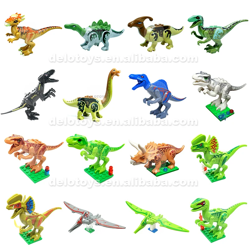 Plastic building block bricks the Jurassic Dinosaur series Tyrannosaurus with light green pattern D - Rex Toy for Kids (DE229D)