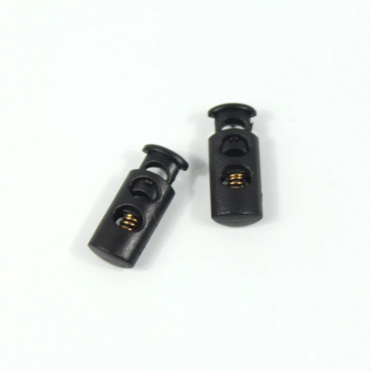 Black Color Plastic End Spring Elastic Rubber Cord Lock