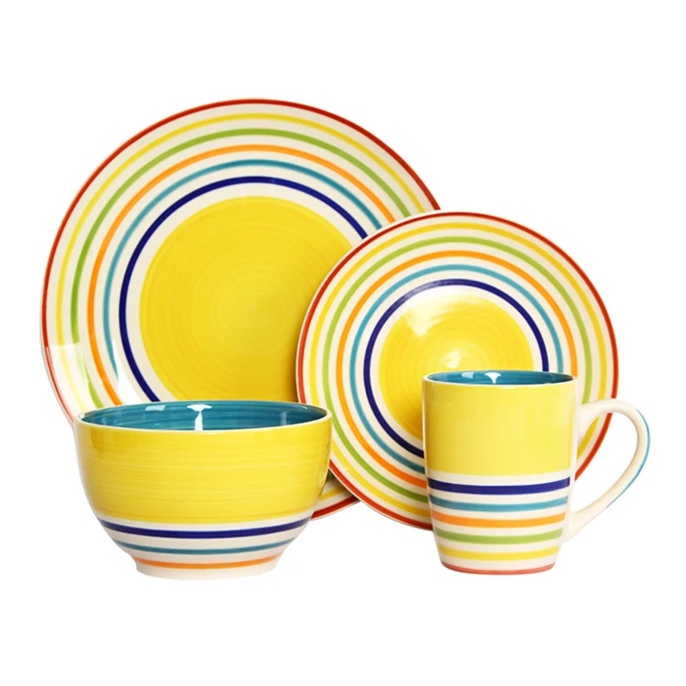 Italian dinner sets style wholesale simple hand paint 16 pcs ceramic dinnerware set