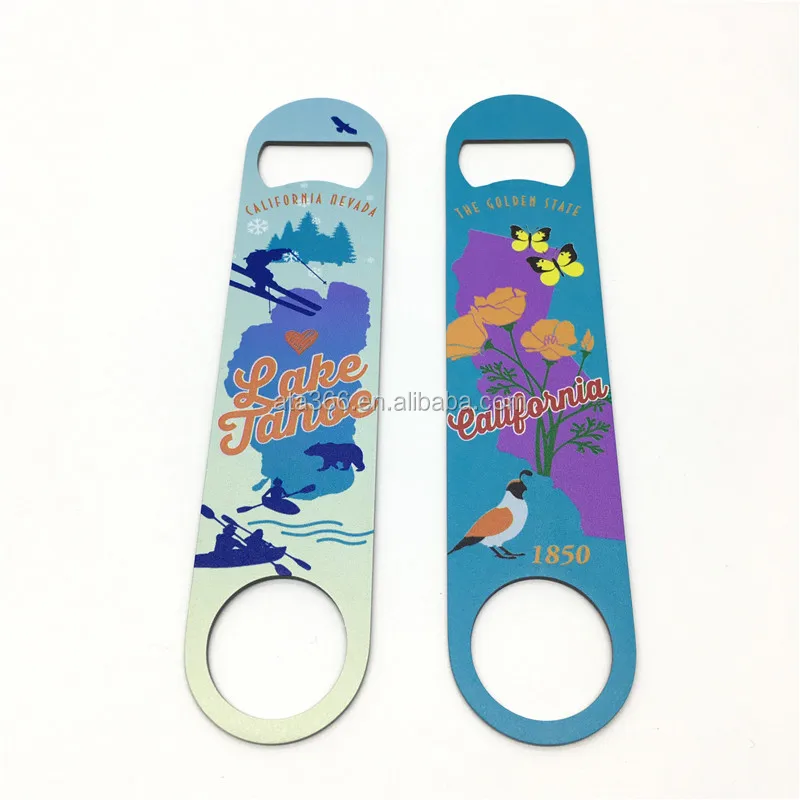 
Custom Logo metal Stainless Steel bottle opener Blank White sublimation Flat Bar Blade bottle opener 