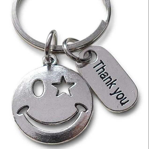 2023 Year Thankyou  smiling face key work colleagues gift keychain key chain gift