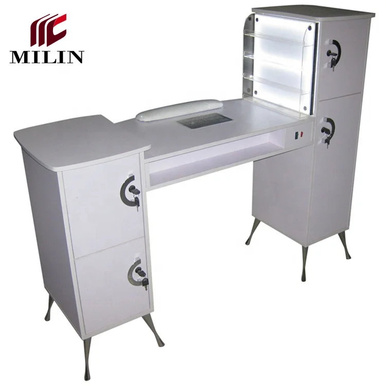 LED lamp drawers nail table manicure table for sale