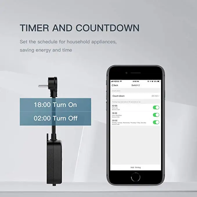 WiFi dual Smart outlets & Night Light Works with Alexa