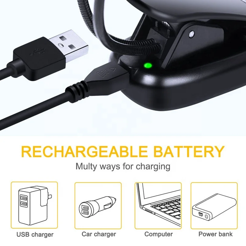  Заводская лампа для чтения 3 вида цветов и 9 режимами яркости USB аккумуляторная Зажимная детей клип на usb-вентилятор со светодиодной подсветкой