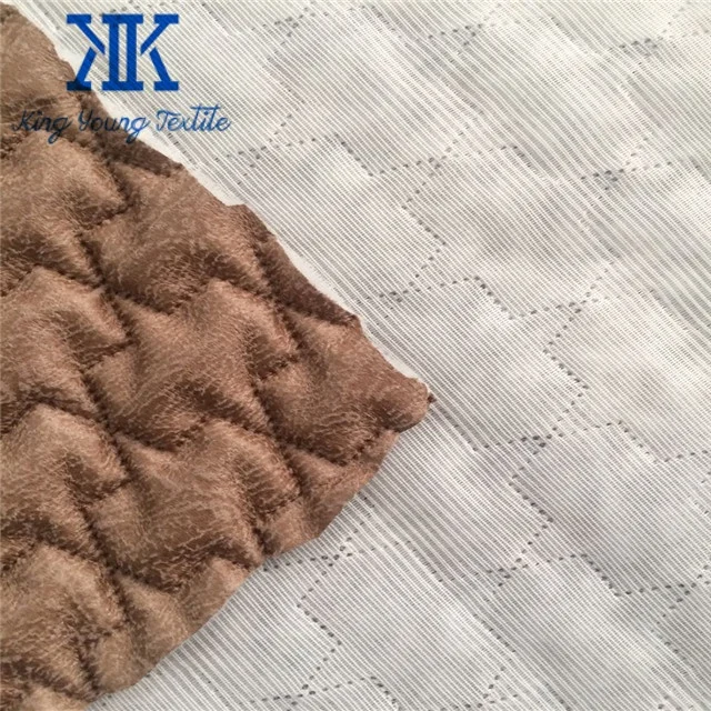 quilting upholstery suede fabric / polyester ultrasonic quilting fabric