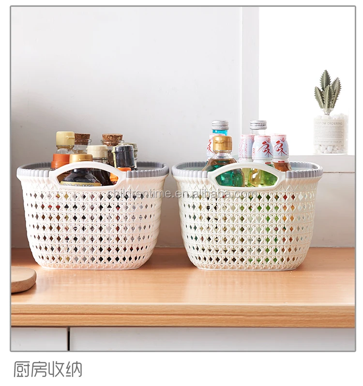 Eco-Friendly OEM plastic durable wicker laundry storage basket,wicker basket