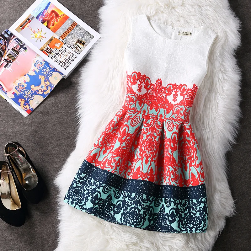 300 patterns Group 1 fashion dress wish hot women print dress sleeveless vest bottom a skirt beach dress