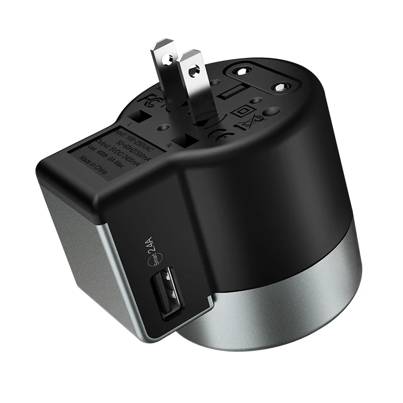 HOCO AC4 Dual Port Rotating Charging Universal Converter 2.4A Travel Charger