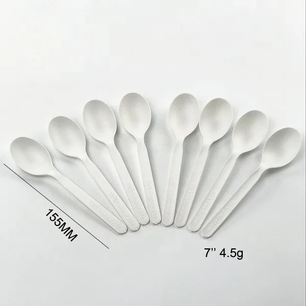 EcoNewLeaf OEM 7 inch Black Disposable Spoon Manufacturer Cheap Eco Friendly pla Big Spoon Wholesale
