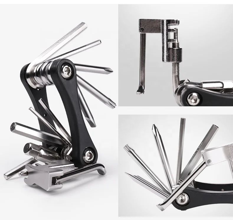 Оптовая продажа, портативный многофункциональный инструмент для ремонта велосипедов, 11 в 1