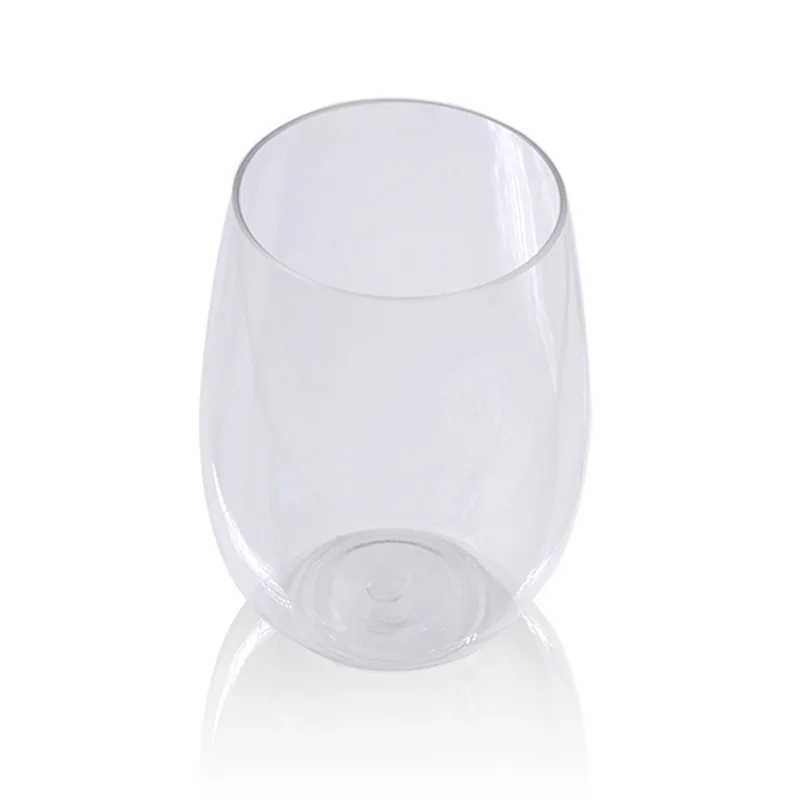 Customized logo promotional  gifts maximize enjoyment perfect fit drinking stemless 14oz 16oz clear glass wine bottles