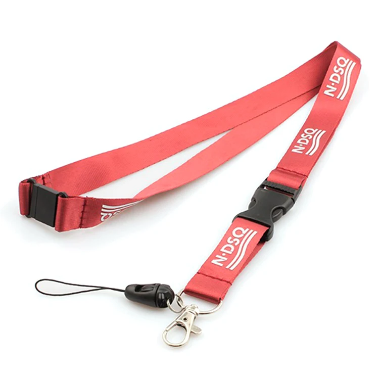 Silk screen custom printed neck strap with USB flash drive lanyard