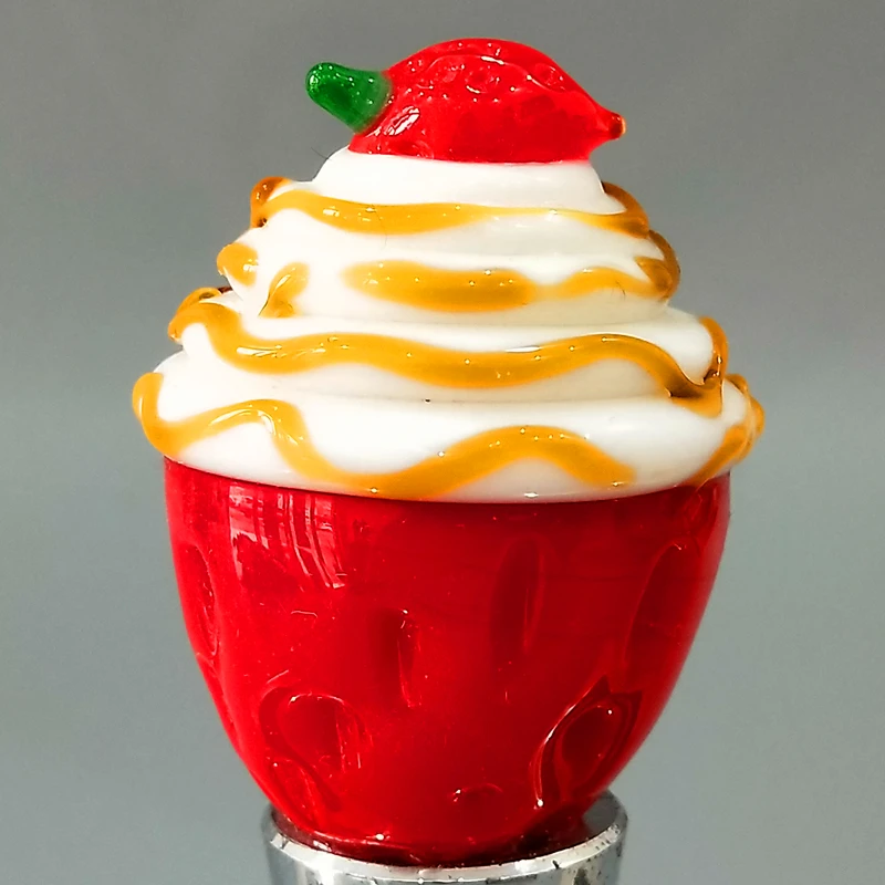 decorative desserts shape murano glass wine bottle stopper