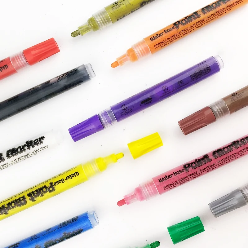 acrylic nib acrylic paint marker 24 colors set permanent drawing pen for artist