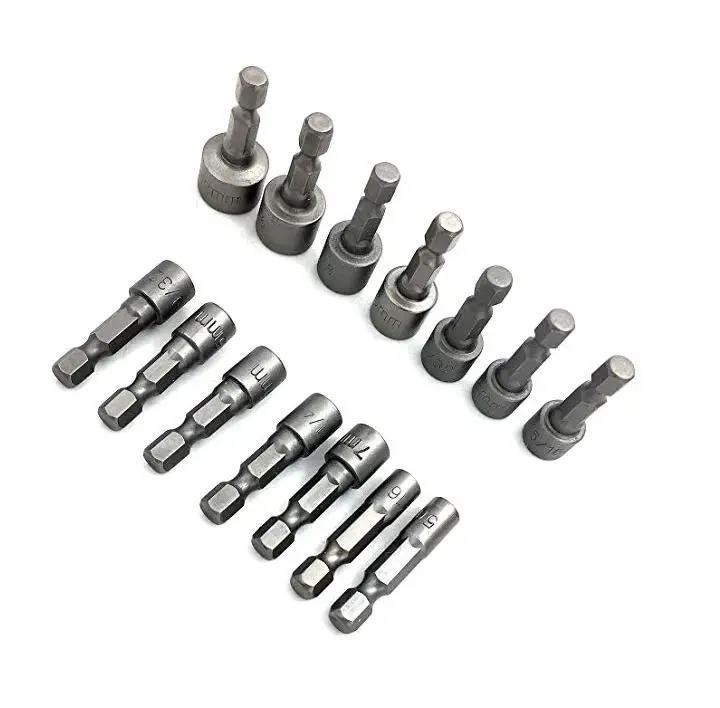 14 шт. быстрая смена мощности гайка сменная насадка для отвёртки комплект сталь метрическое гнездо для шлица «звездочка» Набор торцевых гаечных ключей 1/4 'Шестигранная Гайка Драйвер сверла