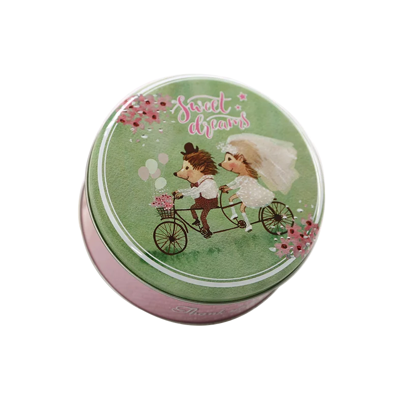 Metal Custom Printed Round Cookie Biscuit Tin Box