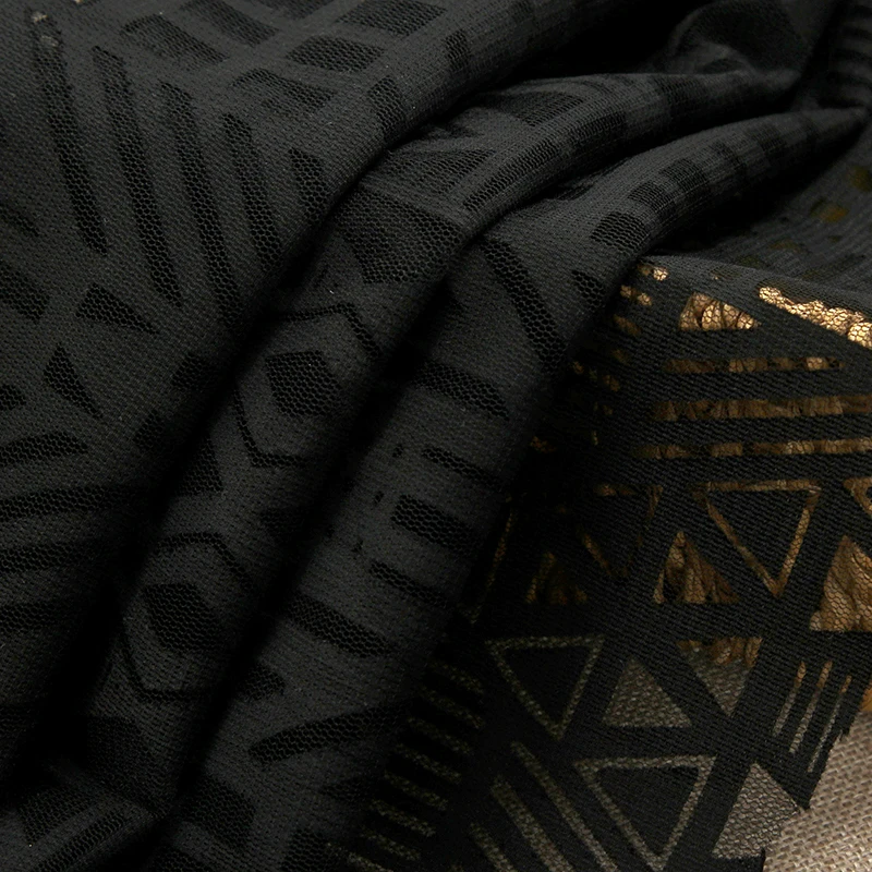 
Chinese supplier new design fashion retro black house dress tulle burnt fabric 