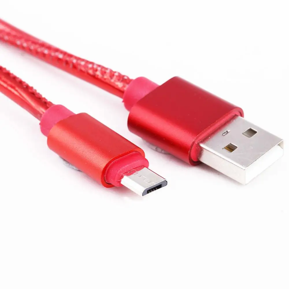 Горячие продажи красочные кожаный micro usb кабель для android usb кабель для зарядки