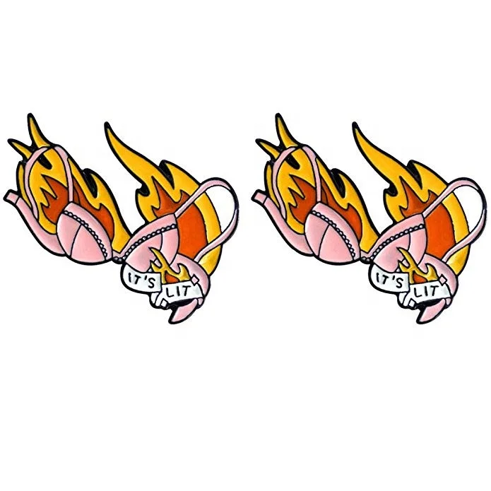 
Nickel plated hard enamel lapel pins with zinc alloy and crystal 