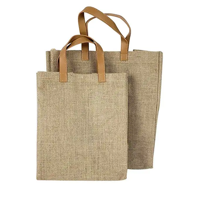 Custom Printed Burlap Handbag Eco Reusable Shopping Jute Tote Bag
