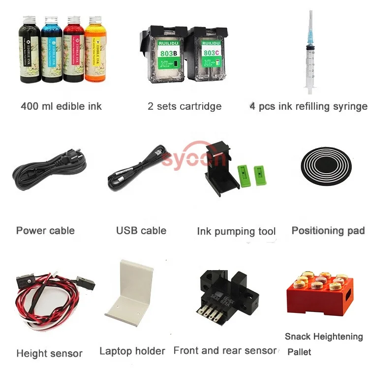 Android touch screen coffee latte printer, edible inkjet coffee printing machine for coffee and cake