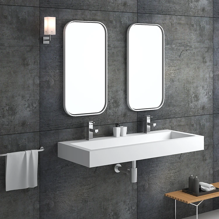 Sm-8437-8 Wall Hung Marble Stone Sink Wash Basin For Vanity