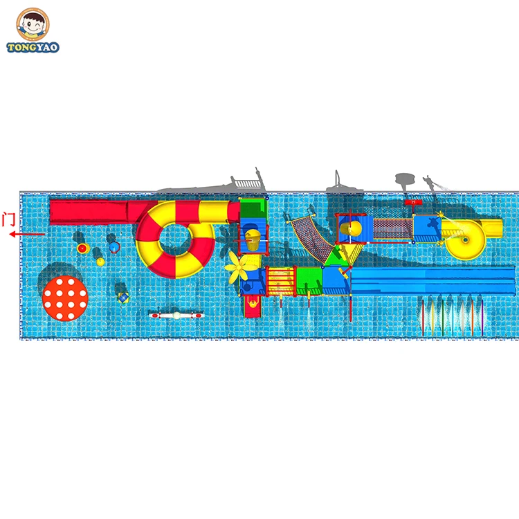 Custom Outdoor playground Plastic Tube Slides Large Water Park With Splash Equipment