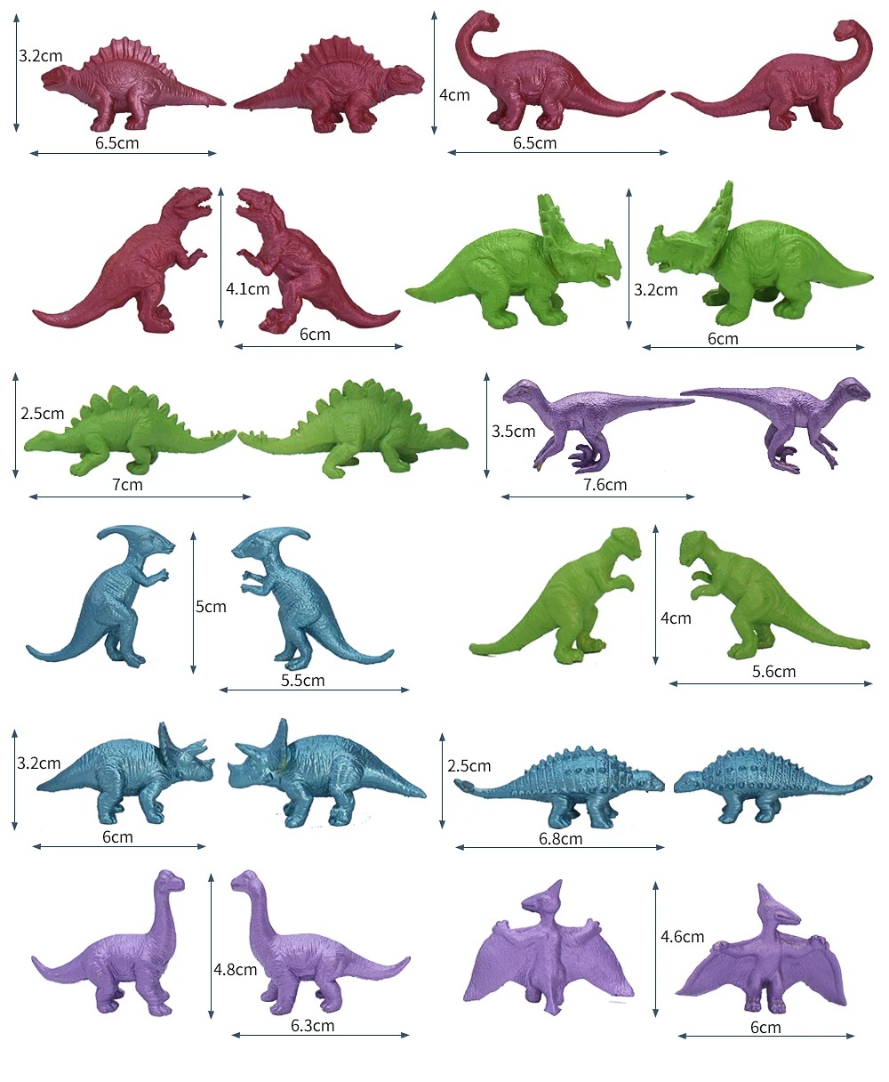 Dinosaurios Juguetes Al Por Mayor Brinquedos 2024 New Painting 21pcs in 1 Set Plastic Dinosaur Toy for Kids