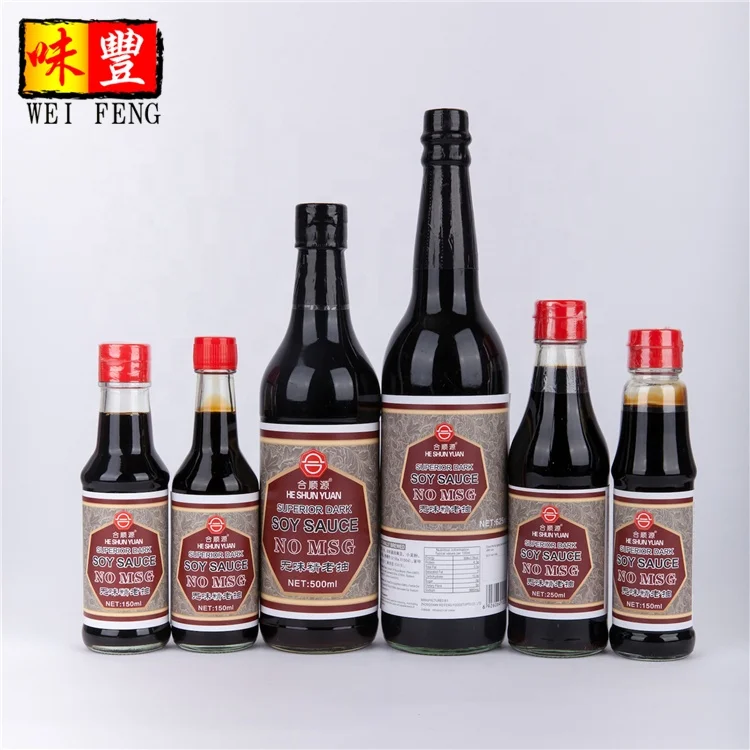 BRC Natural brewed OEM & ODM brands Chinese Dark soy bean sauce price NO MSG soy sauce without msg