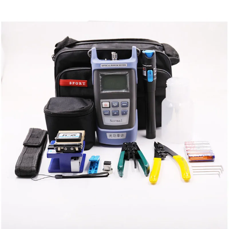 Fiber optic FTTH/FTTx Testing Tool Kits with VFL Power Meter and FIber Cleaver