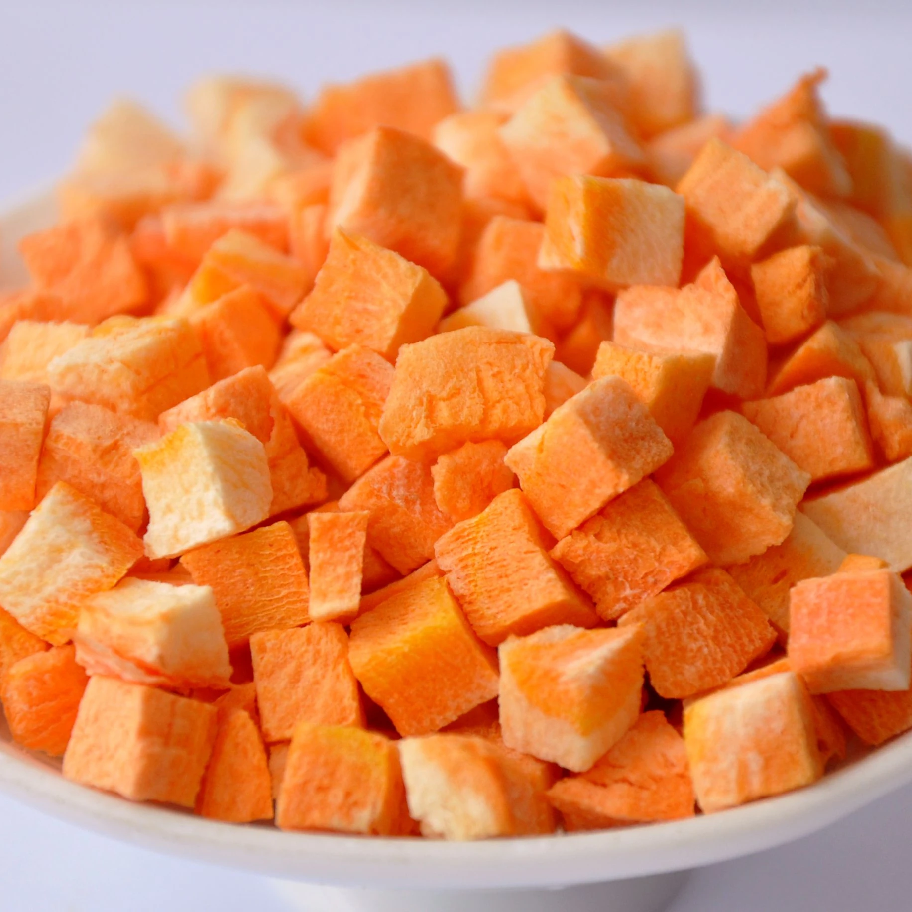 Healthy vegetable snack/cooking ingredients Freeze-dried carrot dice