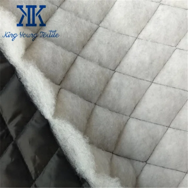 cheap price single side 100% polyester diamond quilted down filled fabric for garments lining
