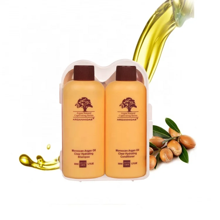 Arganmidas Hair Care Treatment Moroccan Argan Oil Shampoo And Conditioner Mini Travel Kit Hair Shampoo For Hotel