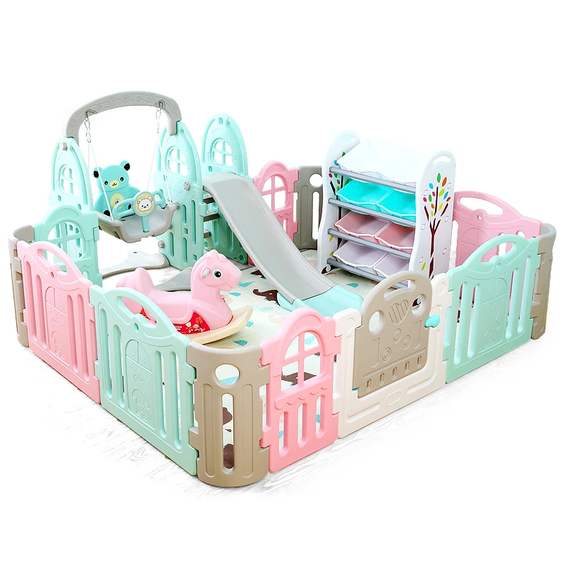 
Colorful safety plastic baby playpen for kids play indoor use 
