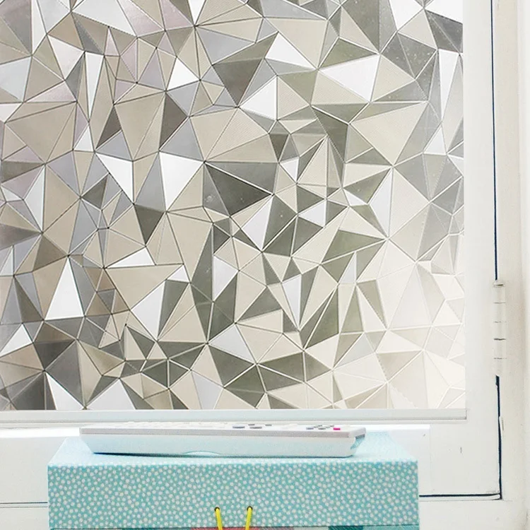 17.5'X78.7' 3D Design Glass Reflective Static Films Pvc Decorative Window Film