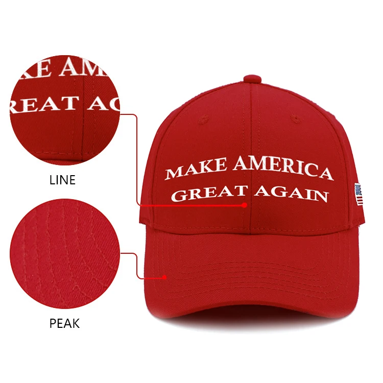 
Sport Soccer Fan Hat Embroidery Logo Brand Custom Cap Make America Great Again Donald Trump Cap 