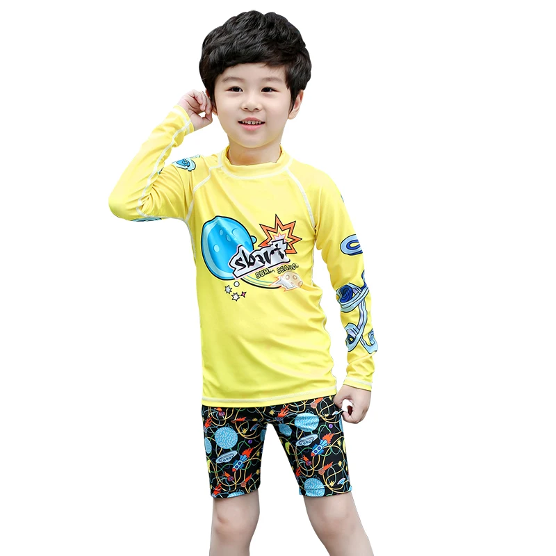 SBART Children Long Sleeve Rash Guard Boys Swim Shirt Kids Rash Vest UPF50+ Rashie Kids Rashguard Chlorine Resistant Rash Guard