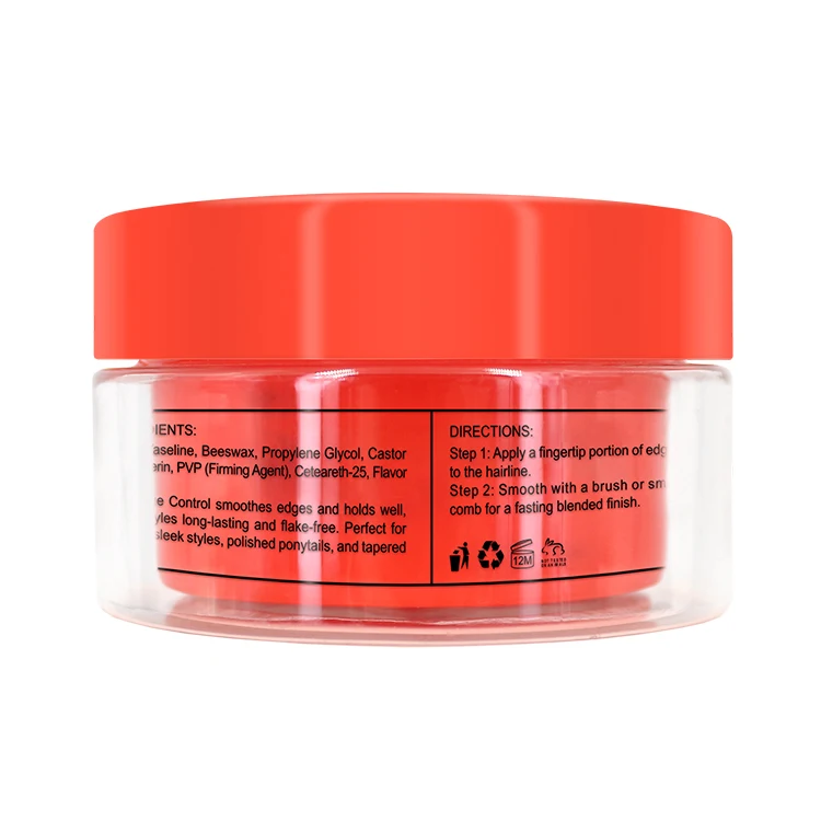 Private Label Natural No Residue Strawberry Women Hair Edge Control Wax