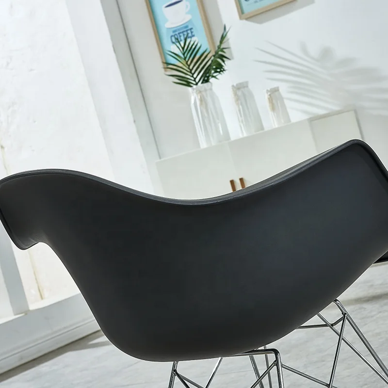 
wholesale hotel leisure modern style Stock PP plastic wooden legs living room rocking lounge chair 