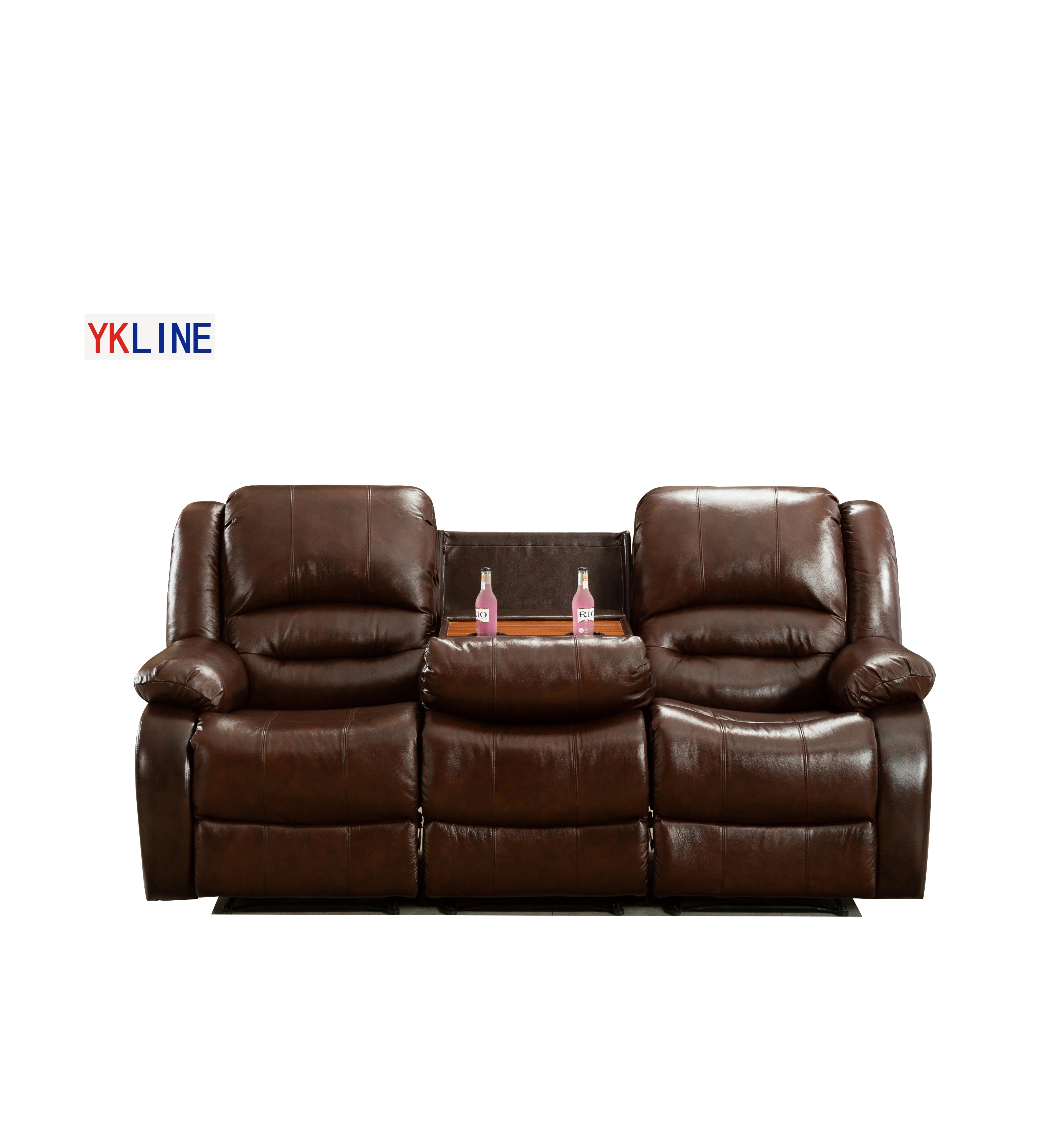 Factory Price 3 Seats Reclining Sofa,Turn Back Seat with Cup holder,Living Room 3+2+1 Recliner Sofa set