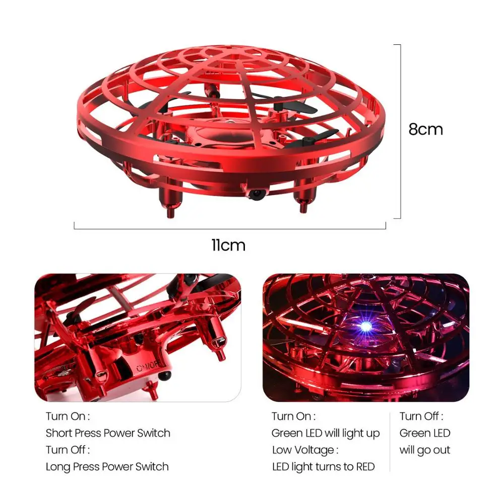 Gifts for 4-10 Year Old Flying Ball Air Magic Hogs Mini Drones for Kids Hand Controlled RC Toy Helicopter UFO Cool Toys