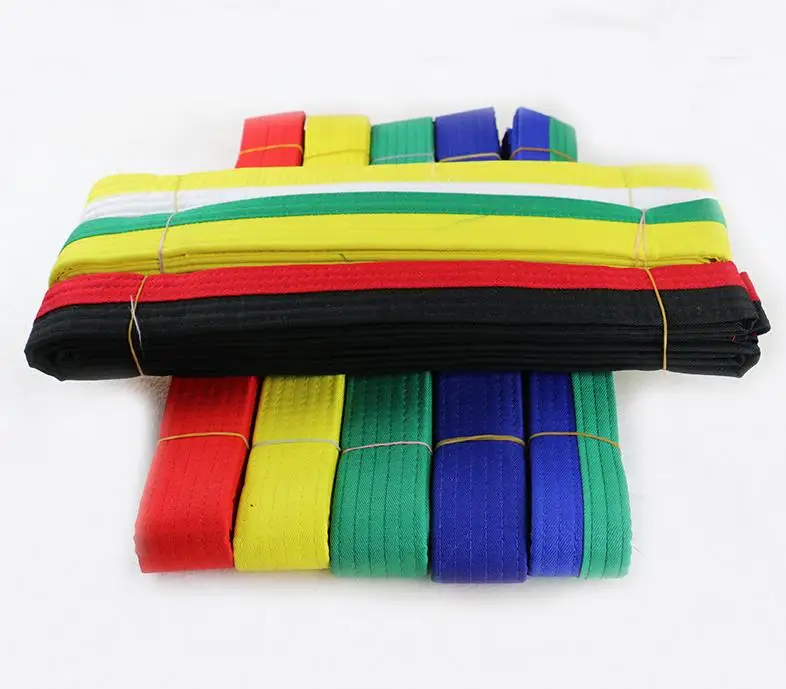 Cheap Custom Taekwondo black Belt Martial Arts Color Stripe Tip Karate Belt