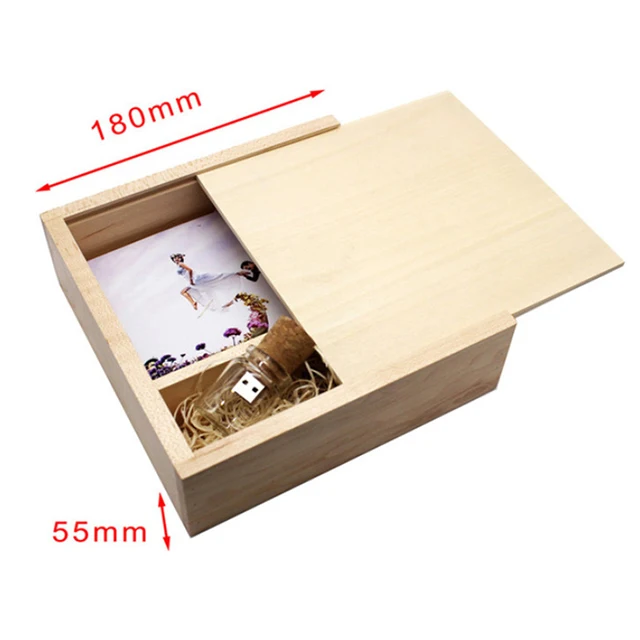 Деревянная коробка для фотографий, деревянная Подарочная коробка USB для свадьбы