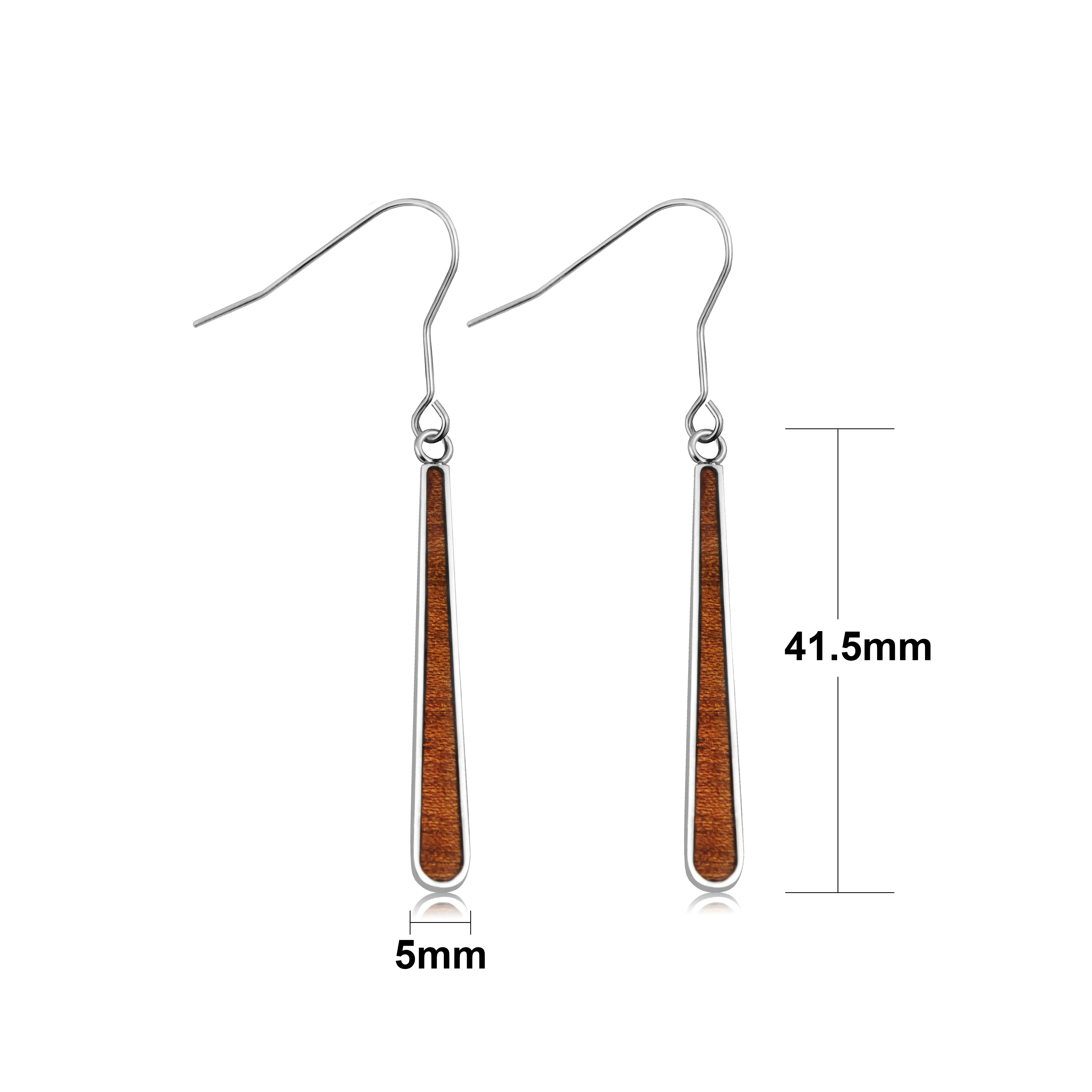 Hawaiian KOA Wood Earrings Women Jewelry Wire Hook Stainless Steel Earrings