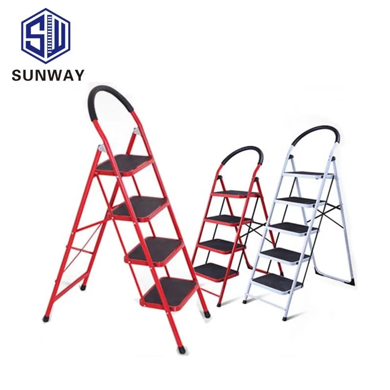 SUNWAY 3 ступенчатая стальная лестница с en131 утвержденные широкий шаг лестницы протектора Складная