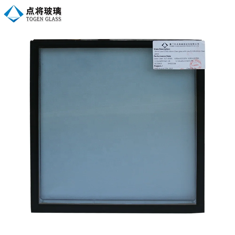 Tempered low e double glazing igu glass curtain wall