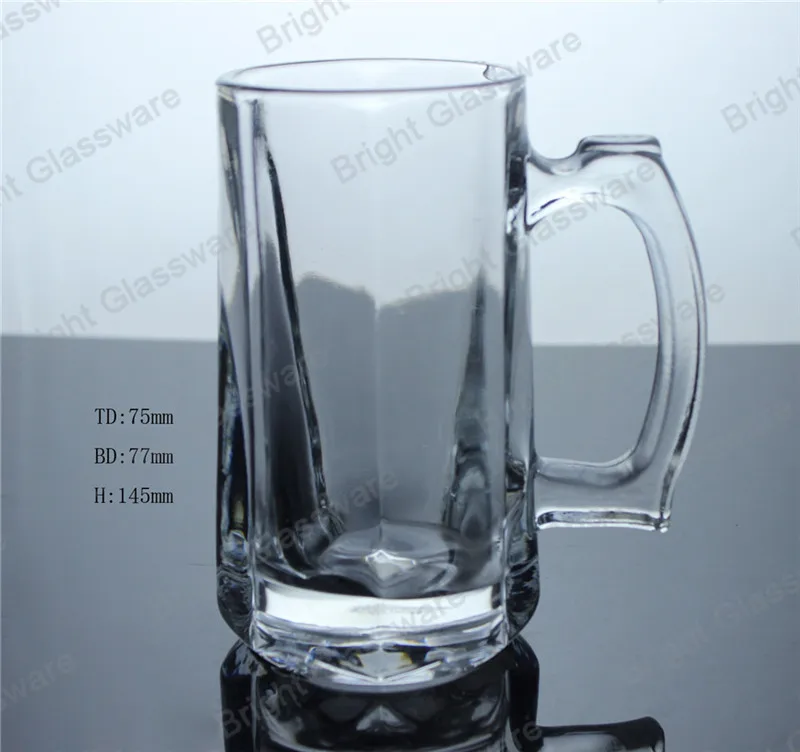 Manufacturer cheap price fruit decal handle frosted water glass with plastic lid